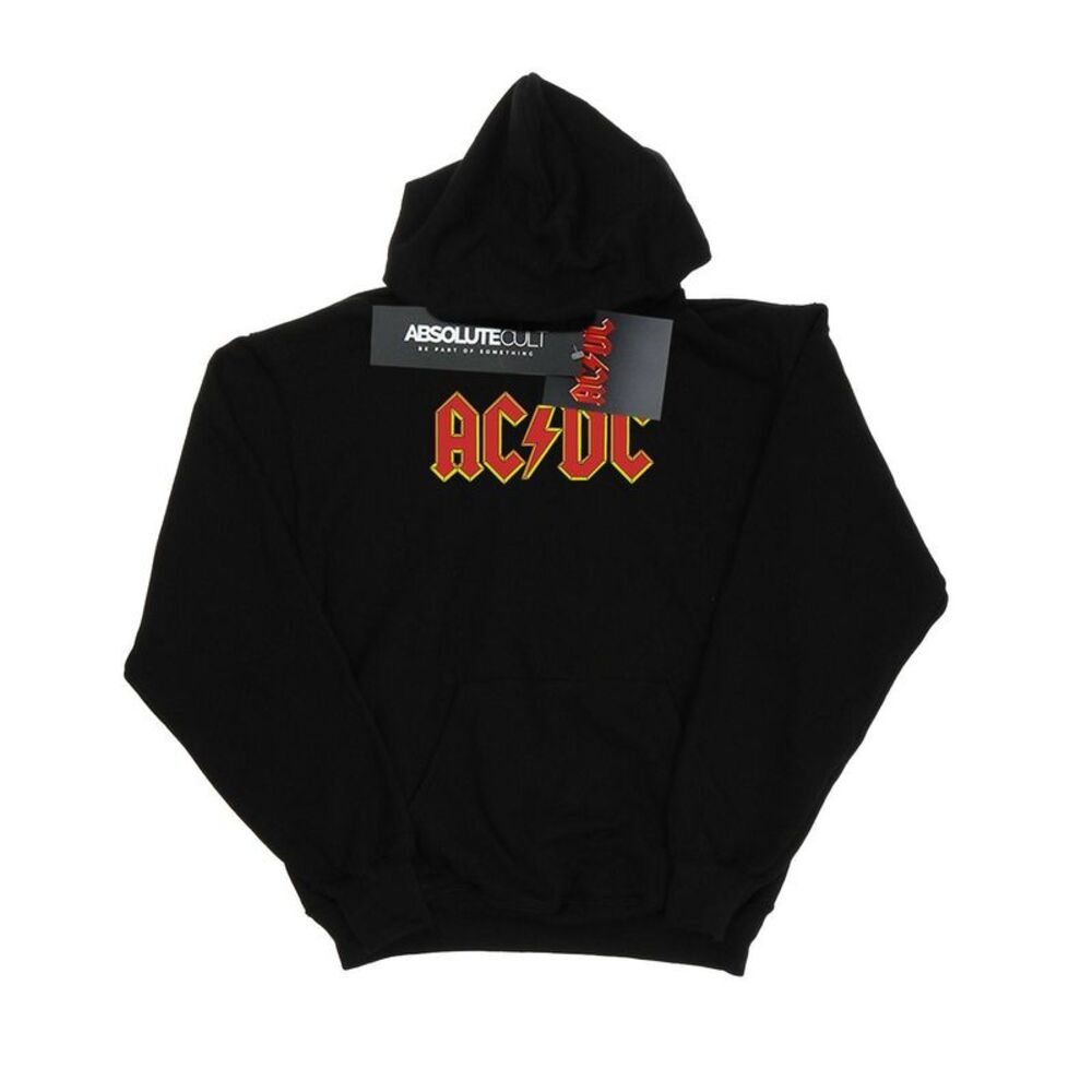 AC/DC Womens/Ladies Red Logo Hoodie / Black
